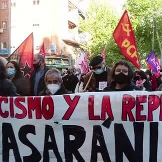 【欧浪网】马德里发生2000人参加的反法西斯大示威