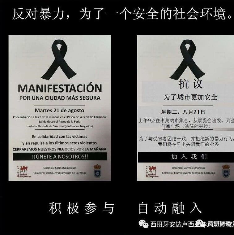 【欧浪网】塞维利亚声援“抗议，为了城市更加安全活动”公开信