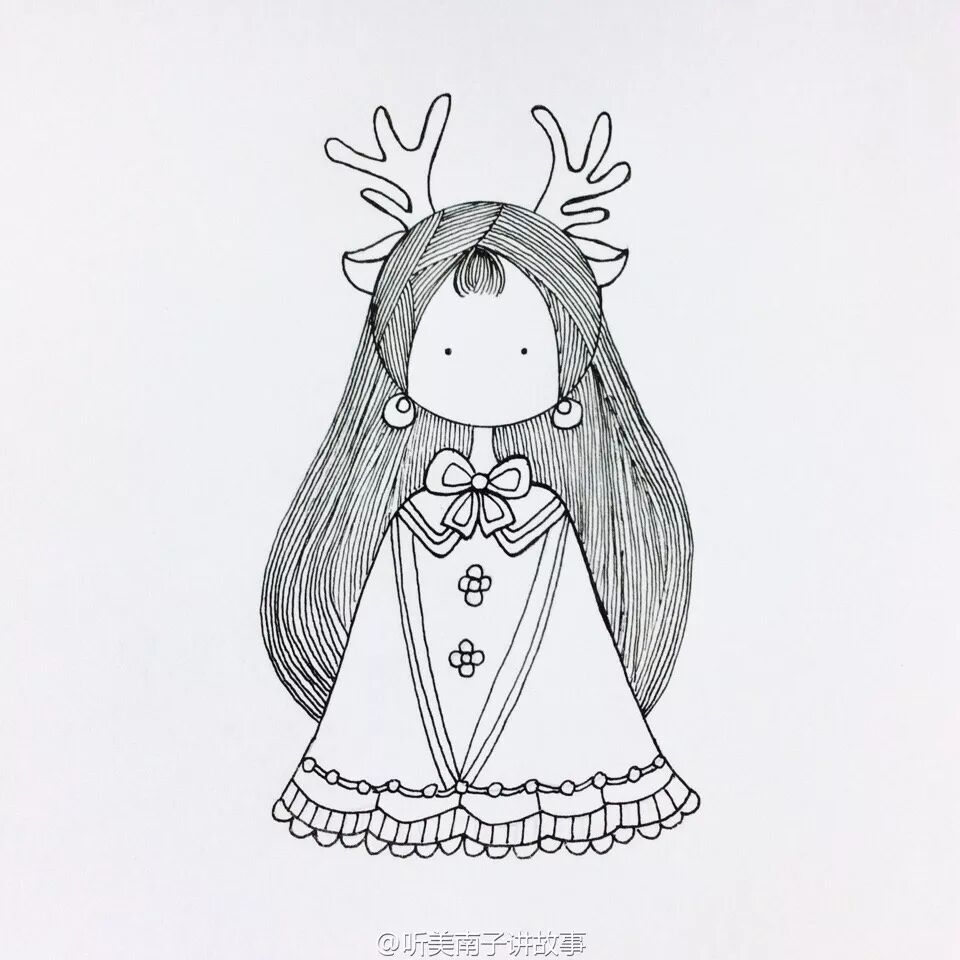 超全的少女简笔画 | 你美,你笔下的小姐姐也美