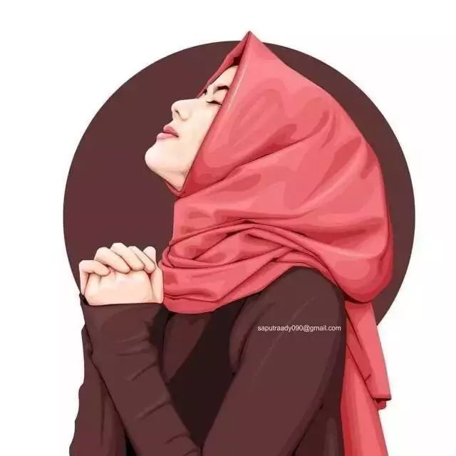 穆斯林女子手绘头像:美丽如影随形.