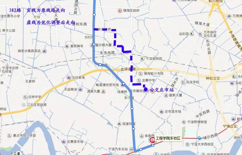 路线:382路由原汶溪站至工程学院东校区调整为汶溪站至公交庄市站