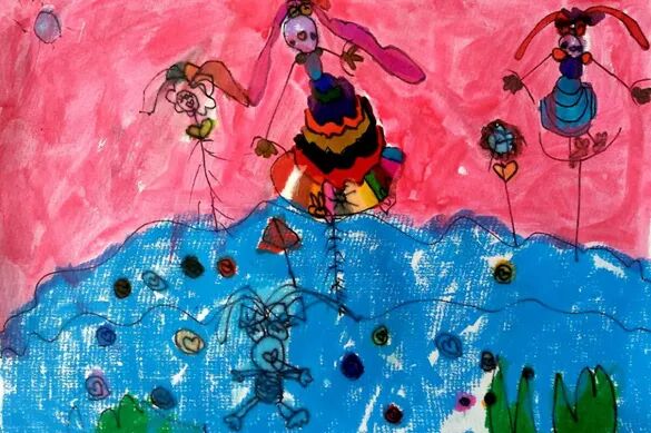 穿裙子的小青蛙-谢嘉欣画作-宝贝计画少儿美术