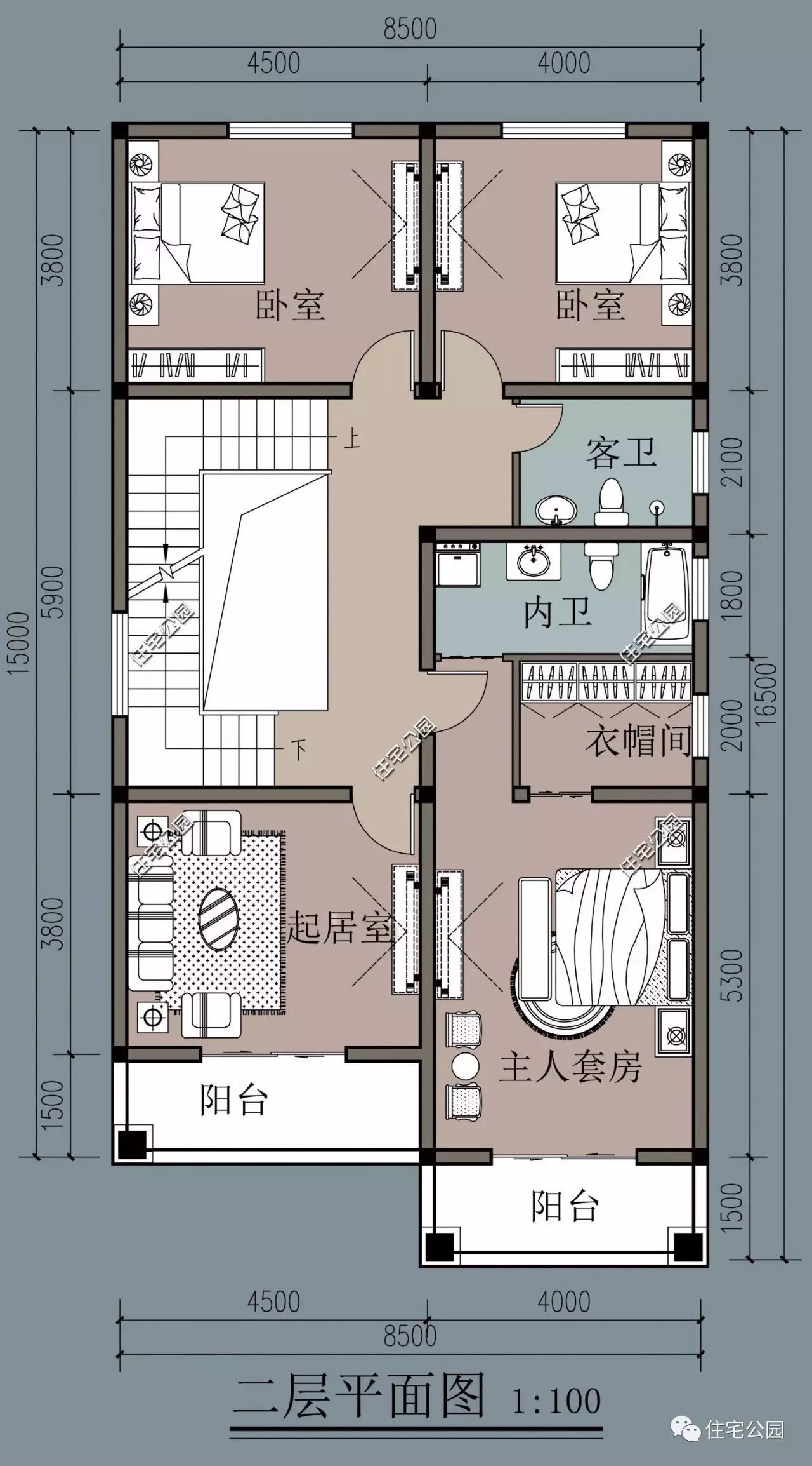 小面宽大进深8x16米三代同堂亲情别墅全图预算视频展示