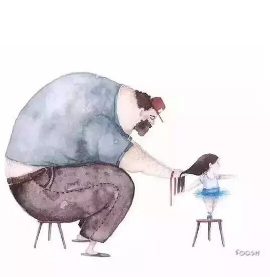 老爸，你笑起来真是丑…