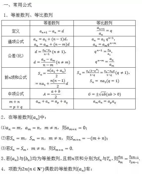 高中数学所有公式知识点大集合考试一定会考的建议收藏