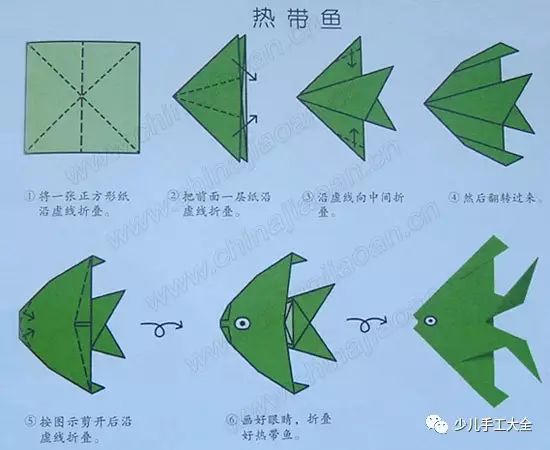 端午节手工:热带鱼折纸方法教程