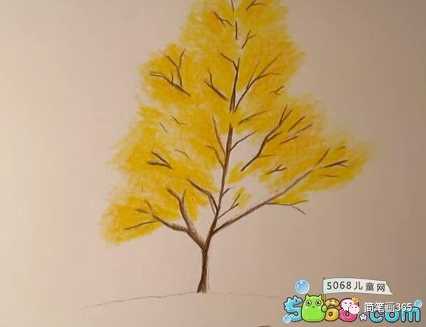 教你用 彩铅画秋天的大树 画大树的方法分享(6)