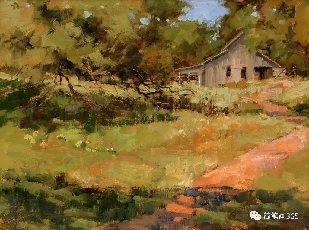 山村小路 高清风景 油画 山村小路油画素材下载 山村小路油画素材