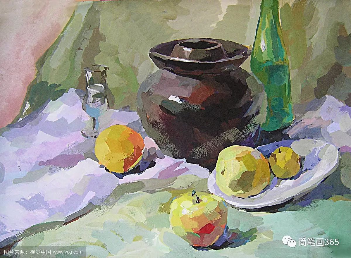 静物水彩 画水粉画
