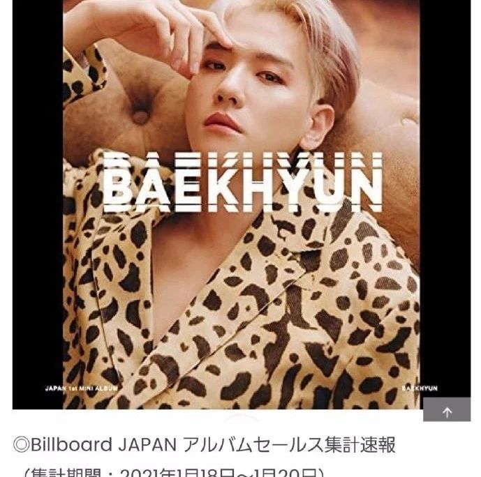伯贤首张日本迷你专辑《BAEKHYUN》销量突破7万张!