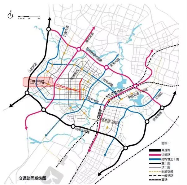 小哨新城交通路网系统图(来源环评)