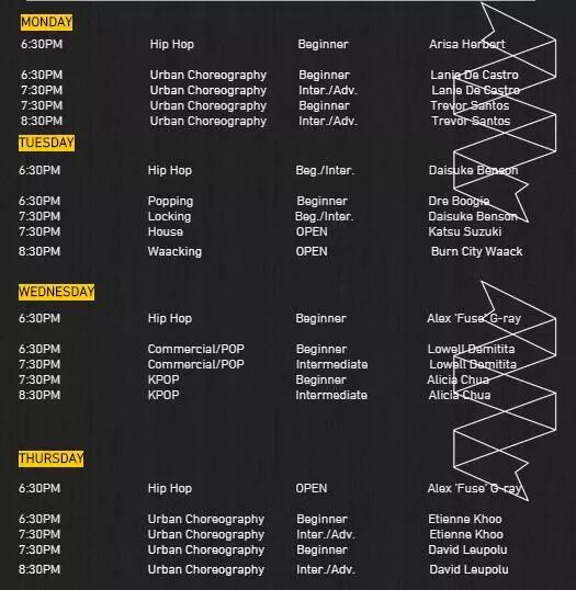 jazz,popping,locking,breaking,waacking,house,krump,k-pop,urban