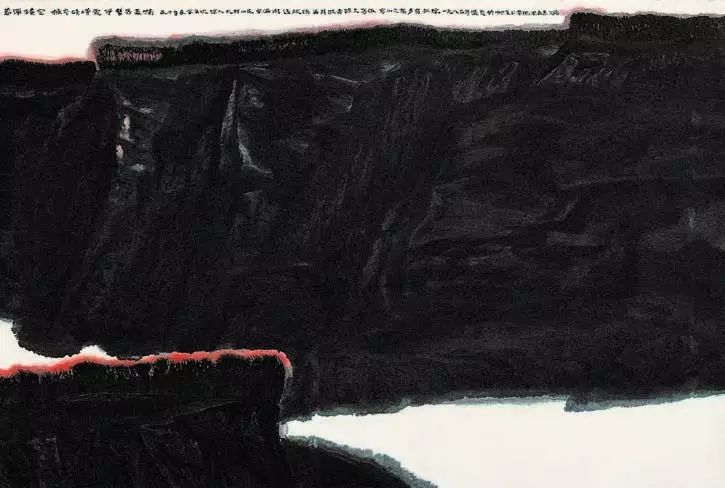 太行铁壁图之二,120cm×360cm,1985年