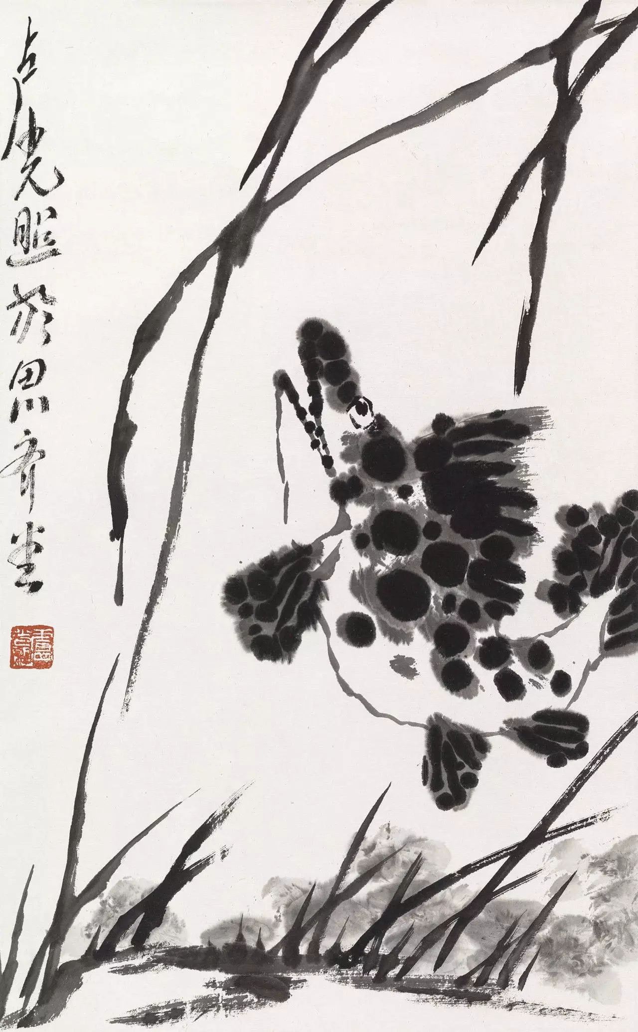 *268 卢光照(1914-2001)鳜鱼肥 水墨纸本立轴 钤印:卢光照 款识:卢
