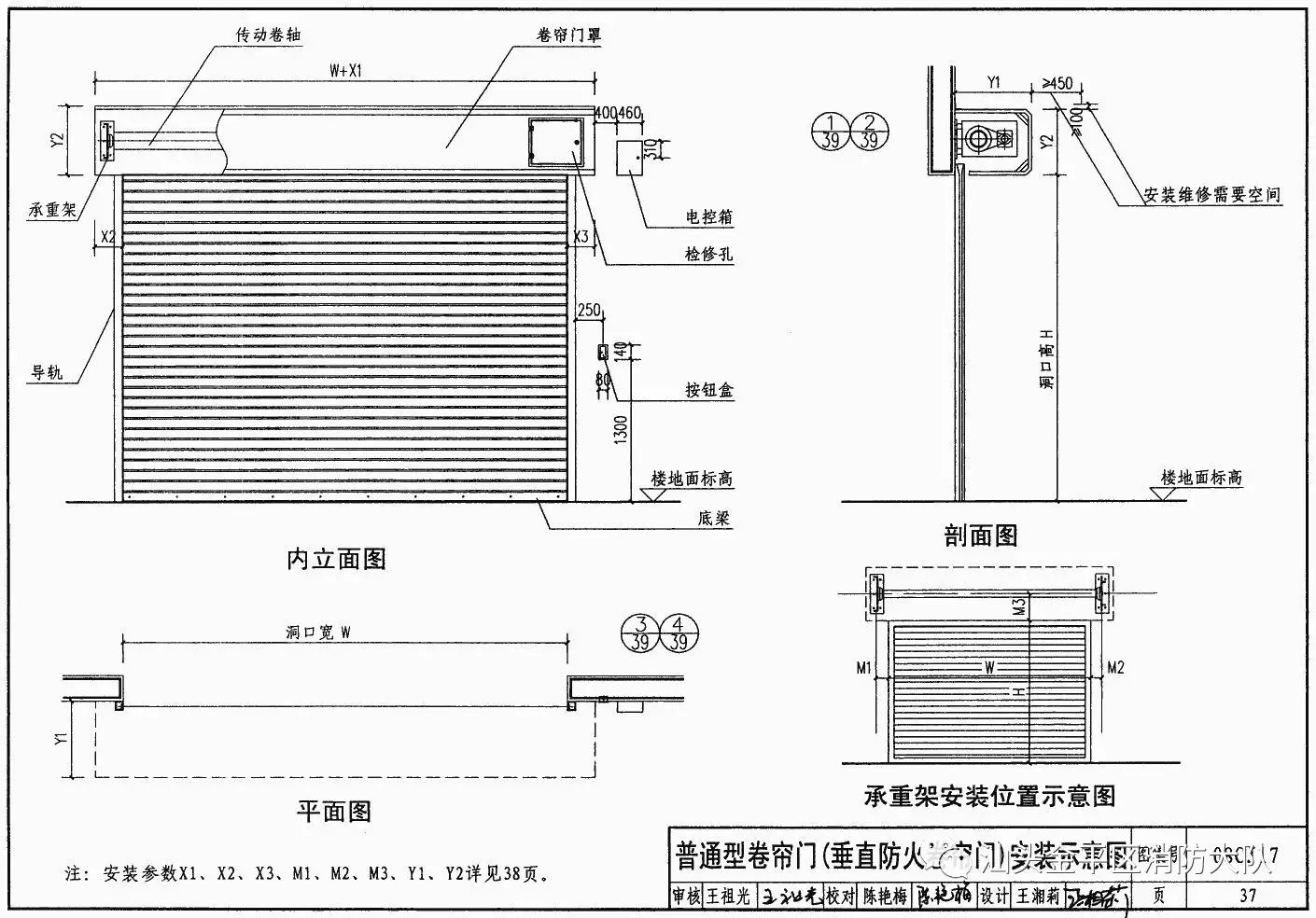 figure    /12 防火卷帘安装示意图