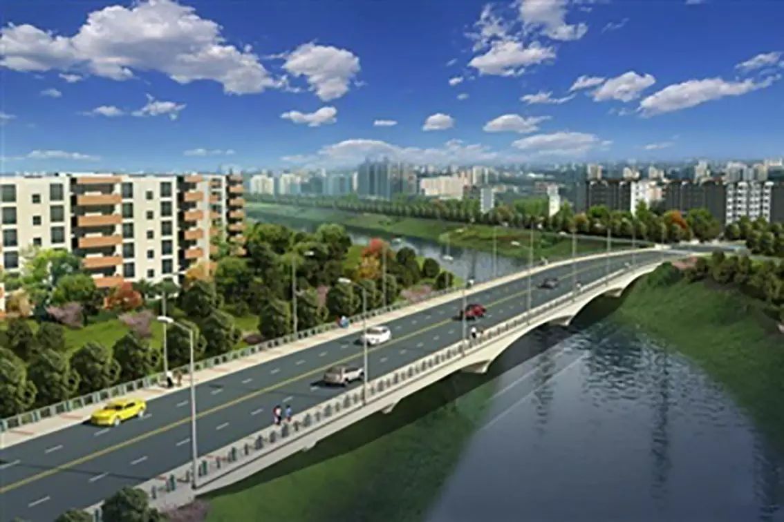 将在沙河上修建一座跨度为220米的大桥,最快将在7月形成通车能力,并
