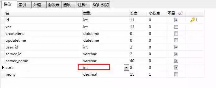 mysql 数据库中表的排序字段类型要怎么选择?