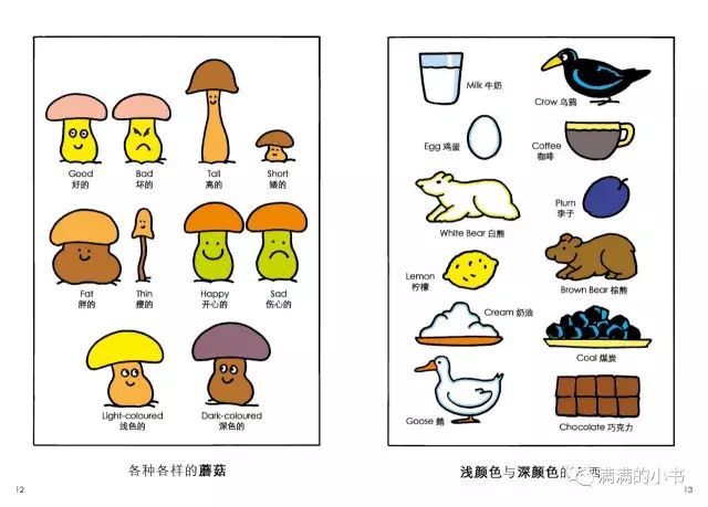 (反义词介绍,顺便,让孩子认知一下深浅颜色的比对)