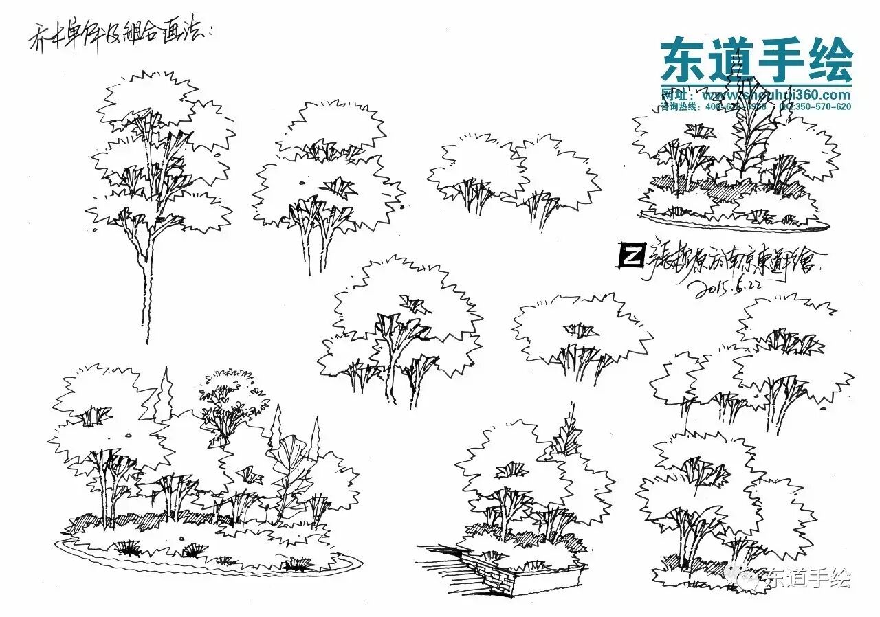 【园林景观】有了这些线稿 马克笔手绘作品,让你的马克笔停不下来