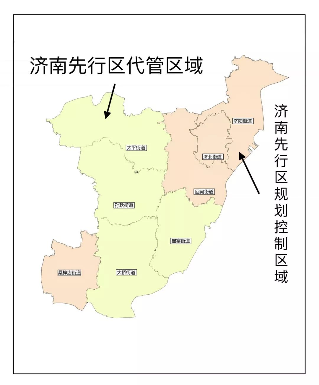 大桥崔寨等4个街道划归济南先行区代管涉及308个村居总面积450km05