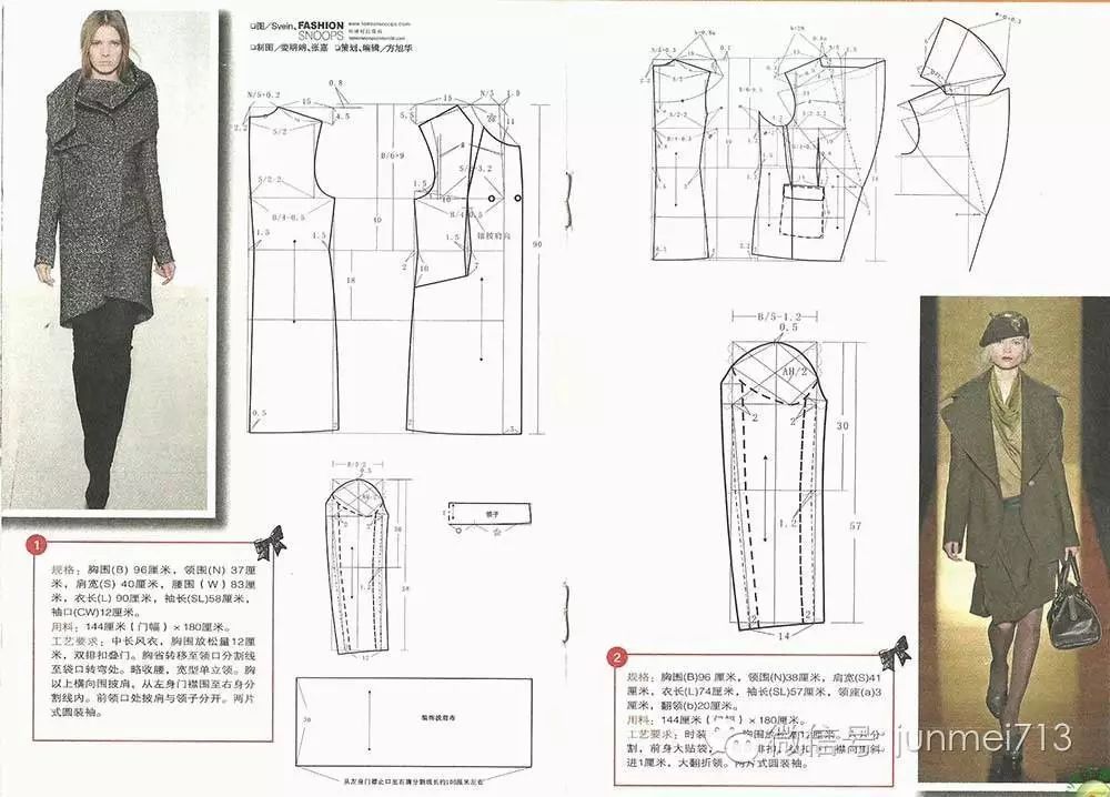 版师必备24款走秀款时尚大衣设计和制版图,超详细完整的!