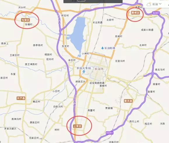 地图可以看到,长治市城区,郊区合并为潞州区,潞城市改潞城区,长治县改图片