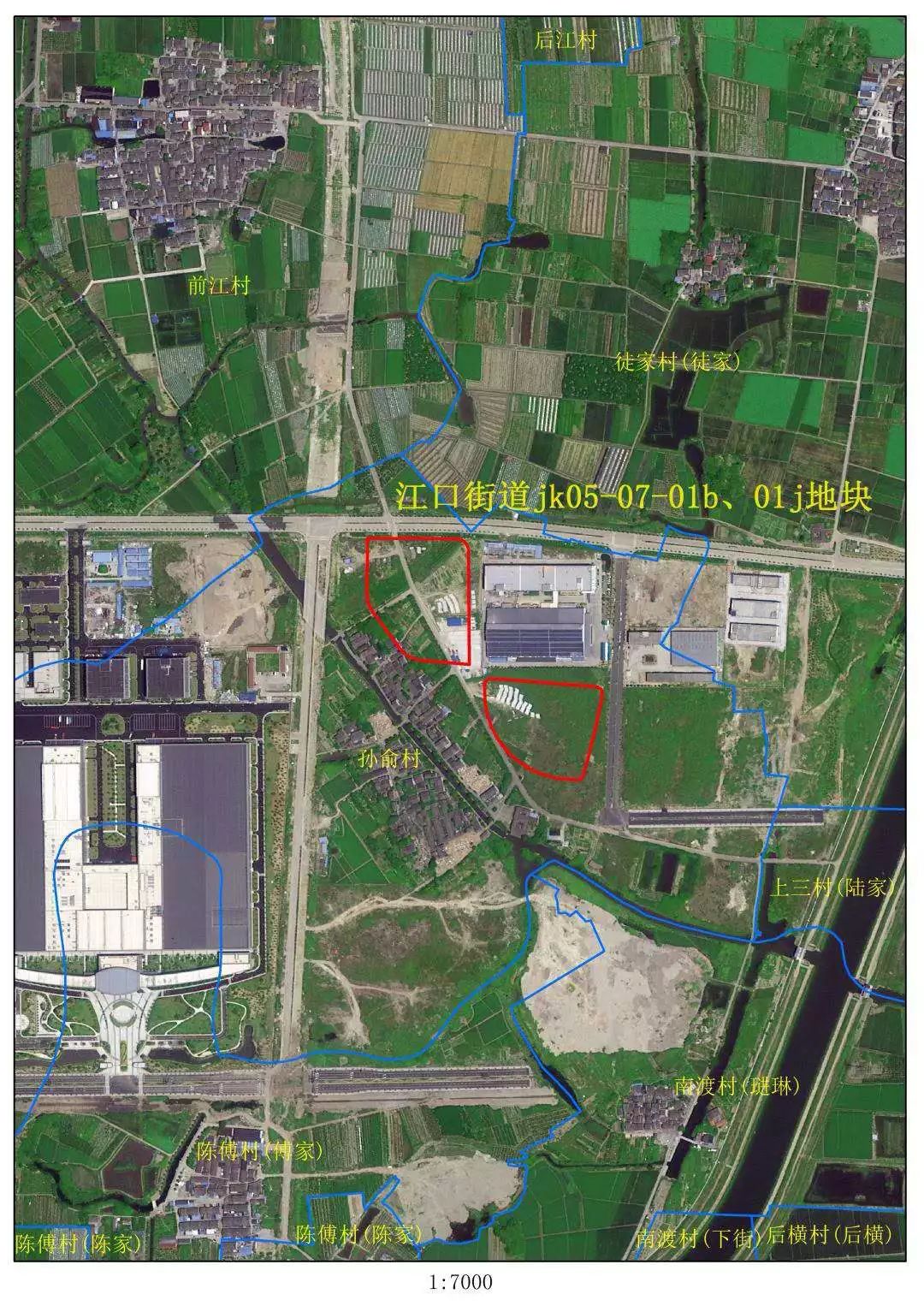 地块名称:江口街道jk05-07-01b,01j地块 地块位置:江口街道孙俞村
