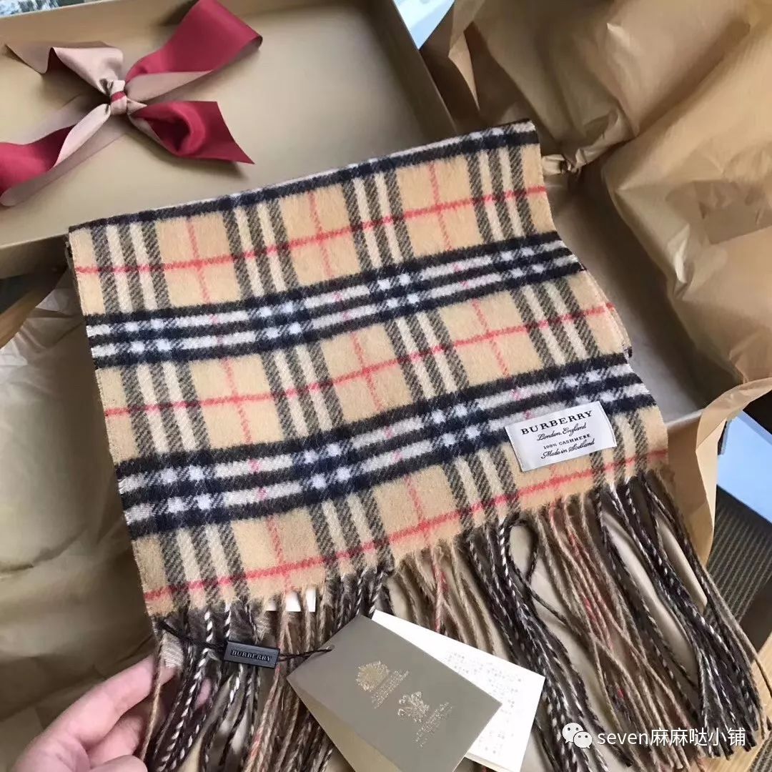 burberry 巴宝莉 17秋冬女士双面两用格纹羊绒围巾 圣诞限量款