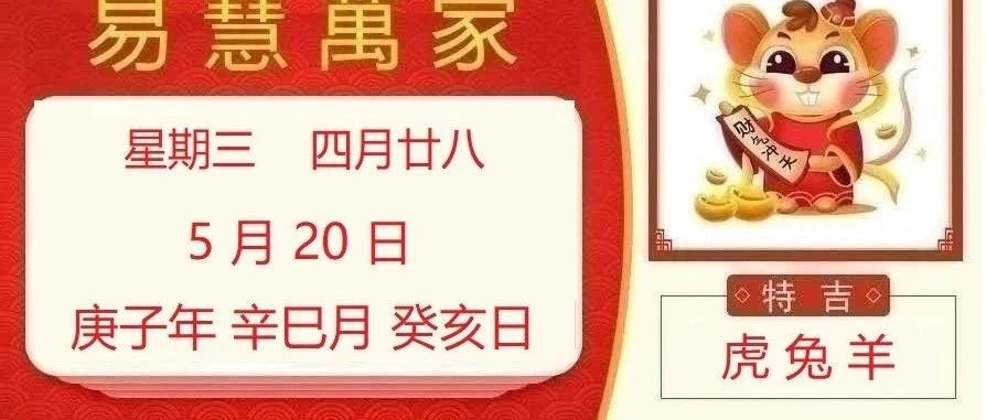 易慧萬家5月20日运势播报