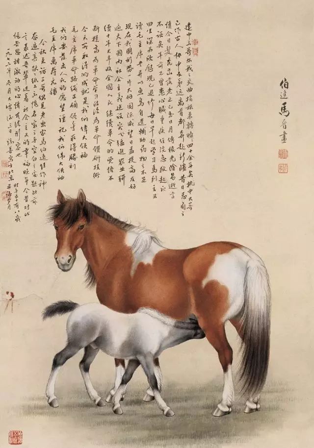 马晋作品 马晋擅画马,也工于花鸟花卉,是京城著名画家.