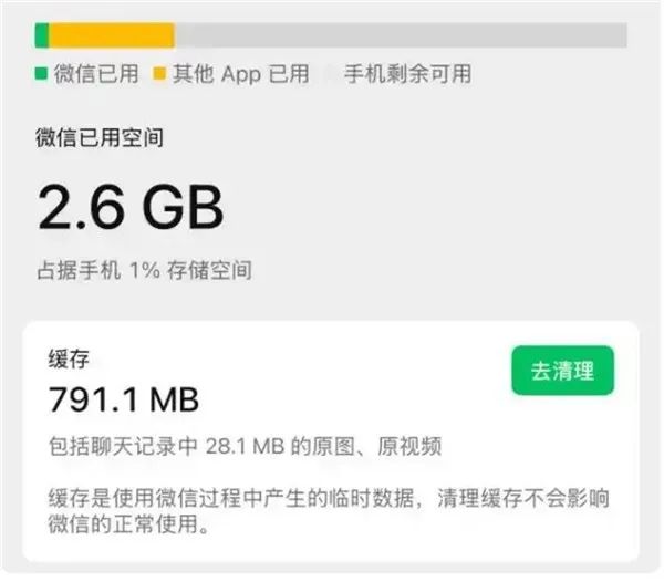 微信占用手机存储有救了 新功能优化存储空间