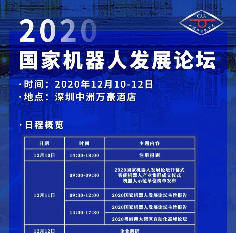 【历届国家机器人论坛回顾】2020我们在广东深圳等你来！