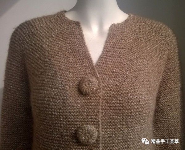 简单质感的搓板针毛衣外套的织法说明