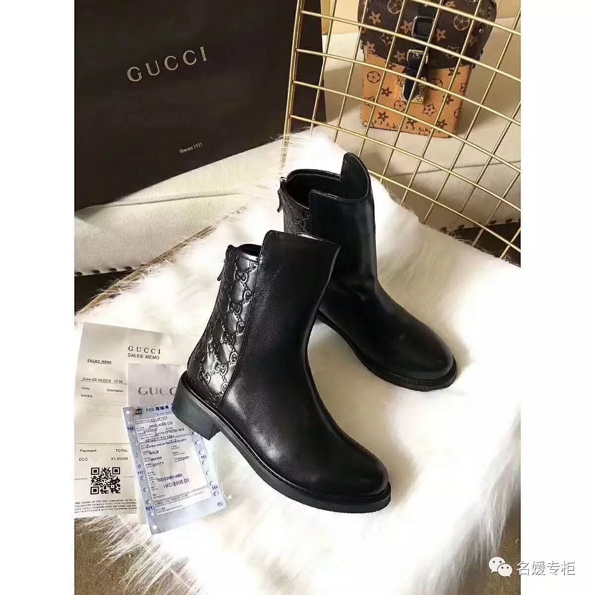 gucci古驰-专柜平底靴子-压花款,广州女鞋价格联盟