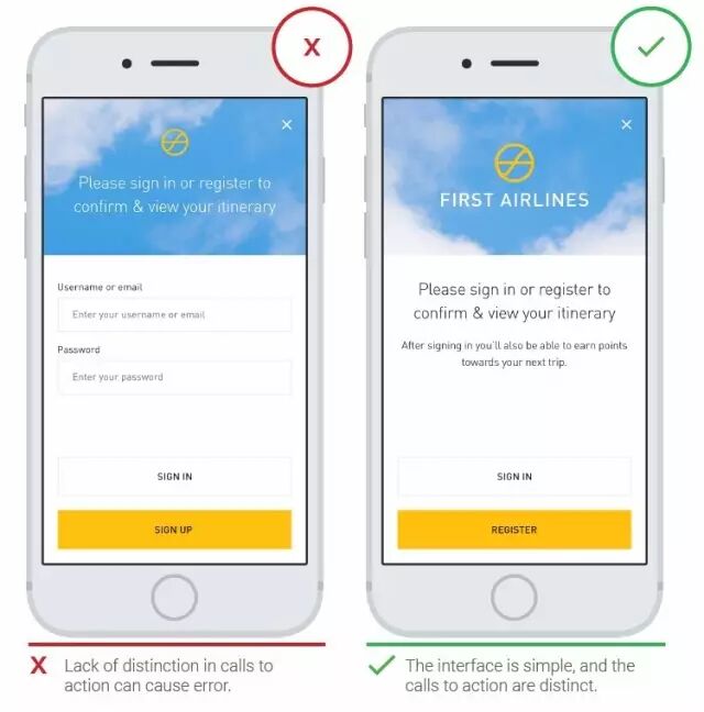 移动应用设计：注册和表单