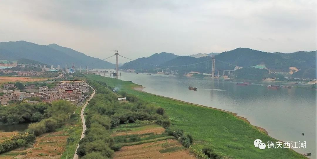 航拍视频汕湛高速公路超级工程德庆西江特大桥如此雄伟壮观,索塔屹立