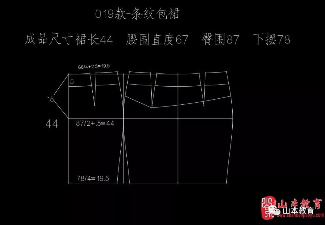 服装打版之包裙结构制图-山本服装打版