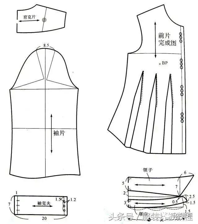 服装打版爱好者必看7款女装衬衫打版纸样详细截图