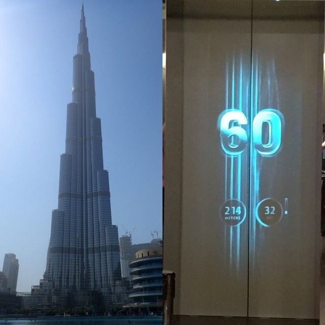 世界第一高楼哈利法塔(下图左)是去迪拜必游景点,到一百多层电梯只