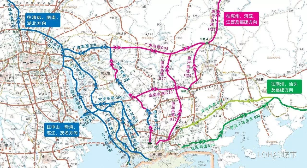 深莞惠高速公路图