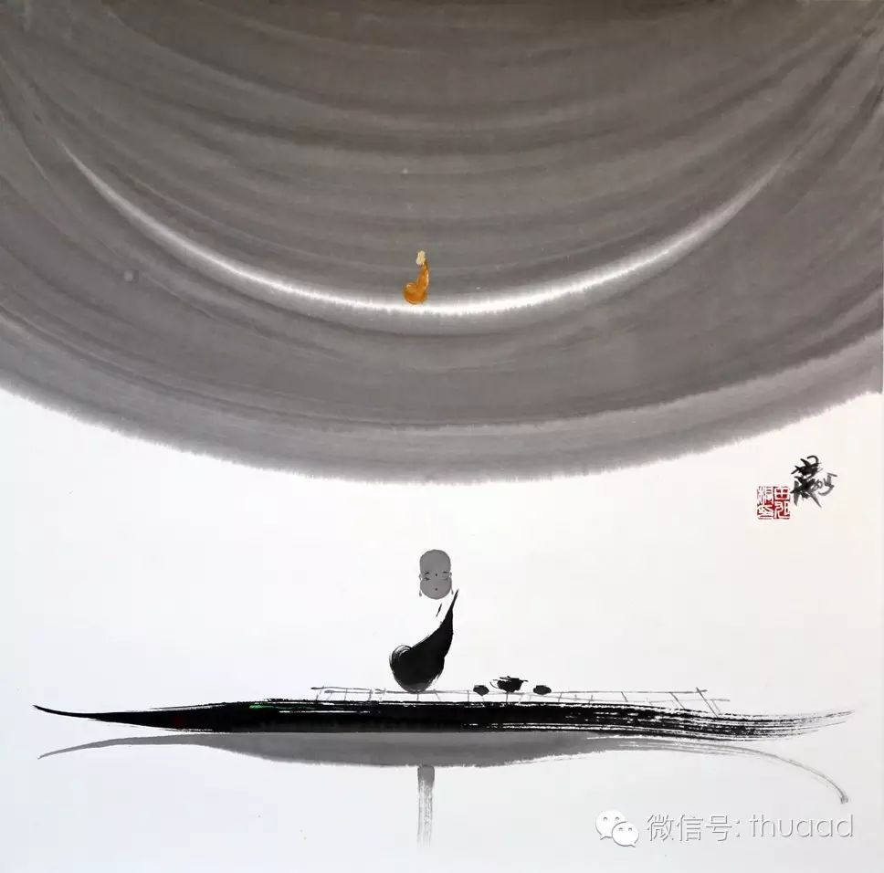 此次展览,共展出了田旭桐近几年来所创作的禅意水墨画59幅.