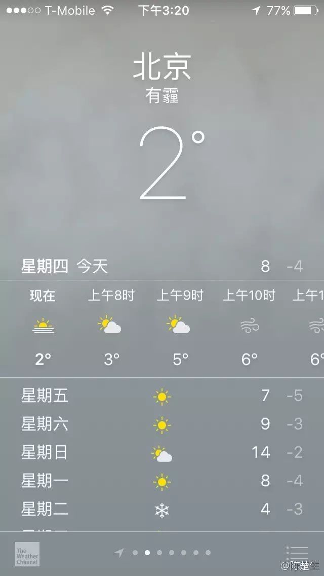 陈楚生吐槽北京的雾霾严重:它是如此的与众不同
