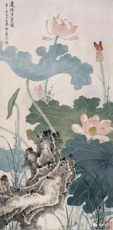 中国画(风荷生动)—谢稚柳荷花作品欣赏