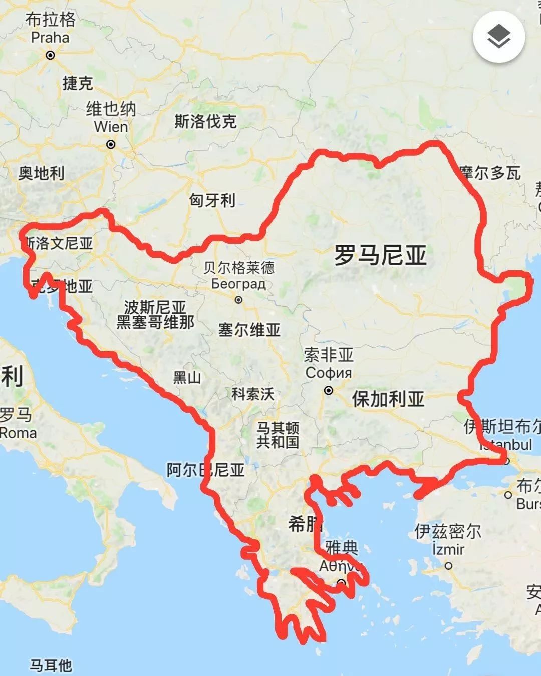 简单说来,巴尔干半岛在黑海左边,高加索三国在黑海右边.图片