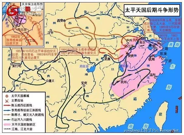 除了外国人洋枪洋炮保护下的租界区域,太平天国几乎占领了整个上海