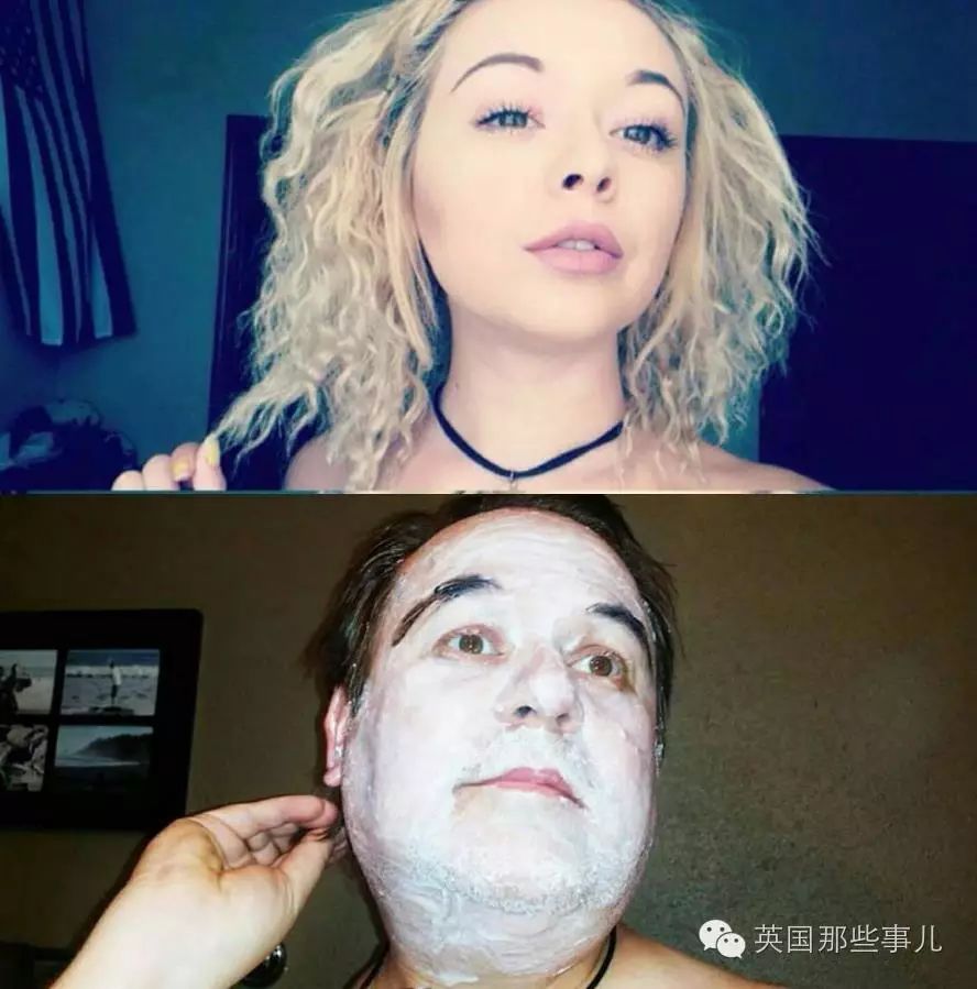 老爹模仿女儿的性感照 这辣眼画风就这么成了网红