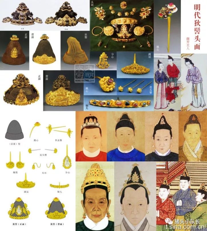 (髟狄)髻从宋代的特髻,冠子发展而来,是明代已婚妇女的主要首服,多用