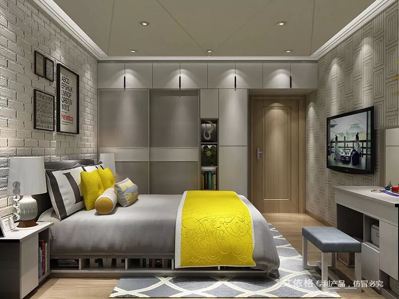 艾依格全屋定制图片 流行的推拉门衣柜效果图