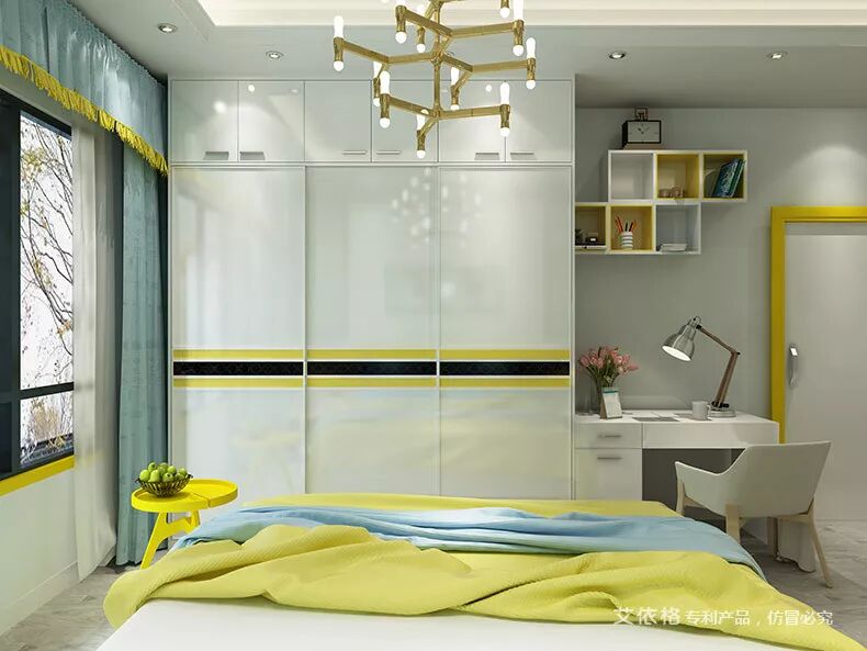 艾依格全屋定制图片 流行的推拉门衣柜效果图_3