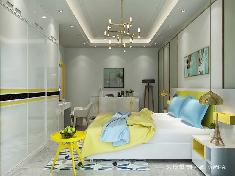 艾依格全屋定制图片 流行的推拉门衣柜效果图_2